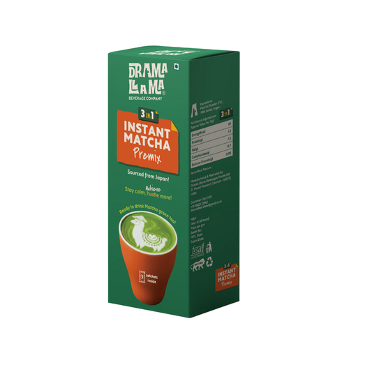 Drama Llama Matcha Premix Latte | 3-in-1 | Pack of 3 Sachets